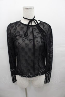 画像1: Candy Stripper / RIBBON SHEER CHOKER   黒 I-25-07-30-021-PU-TO-HD-ZI