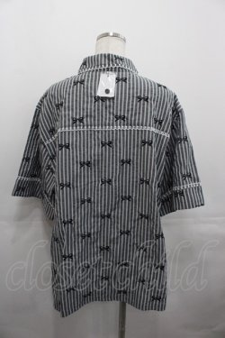 画像2: Candy Stripper / RIBBON STRIPE SHIRT  グレーＸ黒 I-25-07-30-024-PU-BL-HD-ZI