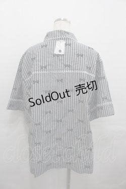 画像2: Candy Stripper / RIBBON STRIPE SHIRT  グレーＸ黒 I-25-07-30-024-PU-BL-HD-ZI