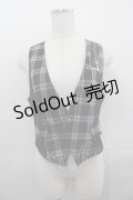 ALGONQUINS / チェック&ZIP切り替えベスト  黒Ｘグレー I-25-07-30-025-AL-TO-HD-ZI