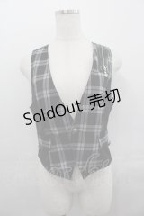ALGONQUINS / チェック&ZIP切り替えベスト  黒Ｘグレー I-25-07-30-025-AL-TO-HD-ZI
