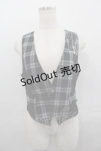 ALGONQUINS / チェック&ZIP切り替えベスト  黒Ｘグレー I-25-07-30-025-AL-TO-HD-ZI