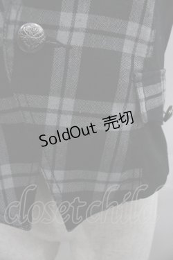 画像2: ALGONQUINS / チェック&ZIP切り替えベスト  黒Ｘグレー I-25-07-30-025-AL-TO-HD-ZI