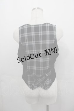 画像3: ALGONQUINS / チェック&ZIP切り替えベスト  黒Ｘグレー I-25-07-30-025-AL-TO-HD-ZI