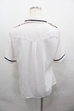 画像2: Amavel / ライン半袖ブラウス  白Ｘ黒 I-25-07-30-003-CA-BL-HD-ZI