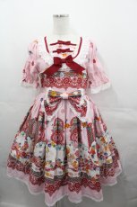 画像1: BABY,THE STARS SHINE BRIGHT / Pastoral Decoration Palette柄ワンピース  ピンク I-25-07-30-030-BA-OP-HD-ZI (1)