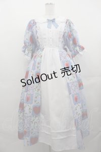 axes femme kawaii / ハピネスベリーワンピース  青 I-25-07-30-042-AX-OP-HD-ZI