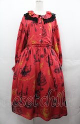 Perla nell' ostrica / Little banquet one-piece  赤ｘ黒 I-25-08-04-050-EL-OP-HD-ZI