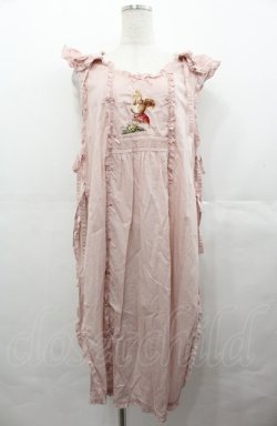 画像1: PINK HOUSE / ウィンターフォレストトリート刺繍タブリエ  ピンク I-25-08-04-053-LO-OP-HD-ZI