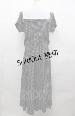 画像2: INGEBORG / セーラー襟水玉ワンピース  ブラック I-25-08-04-056-LO-OP-HD-ZI