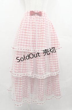画像1: Lolime by mellfy memory / Sugar syrupギンガムチェックスカート  赤Ｘ白 I-25-08-04-072-LO-SK-HD-ZI