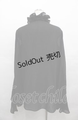 画像2: Rozen Kavalier / フリルシースルースナップボタンブラウス  黒 I-25-08-04-007-OO-BL-HD-ZI