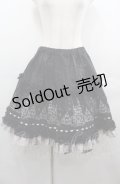 FRILL / お城刺繍スカート  黒Ｘブラウン I-25-08-04-080-HN-SK-HD-ZI