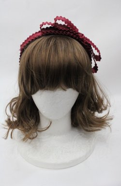 画像2: axes femme / フリルリボンカチューシャ  ボルドー I-25-08-04-106-AX-BL-HD-ZI