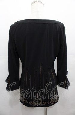 画像2: Rozen Kavalier / シフォンフリル裾刺繍トップス  黒 I-25-08-04-010-OO-TO-HD-ZI