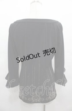 画像2: Rozen Kavalier / シフォンフリル裾刺繍トップス  黒 I-25-08-04-010-OO-TO-HD-ZI