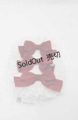 画像1: Melody BasKet / トリプルリボンヘアクリップ  レッド I-25-08-04-116-LO-AC-HD-ZI