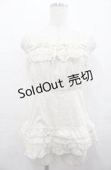 PINK HOUSE / チュールフリルノースリーブトップス  アイボリー I-25-08-04-020-LO-TO-HD-ZI