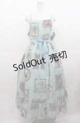Perla nell' ostrica / Fruit Still Life Art Museum Jumper Skirt  サックス I-25-08-04-031-EL-OP-HD-ZI