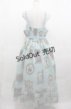 画像2: Perla nell' ostrica / Fruit Still Life Art Museum Jumper Skirt  サックス I-25-08-04-031-EL-OP-HD-ZI