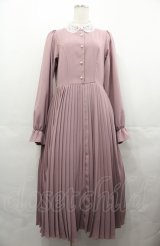 m petit by misako / レース襟プリーツワンピース L ピンク I-25-08-04-036-LO-OP-HD-ZI