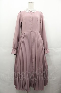 画像1: m petit by misako / レース襟プリーツワンピース L ピンク I-25-08-04-036-LO-OP-HD-ZI