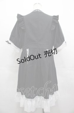 画像2: DearMyLove / フリルサイド編みハイネック半袖ワンピース LL 黒Ｘ白 I-25-08-04-039-EL-OP-HD-ZI