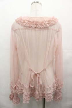 画像2: PINK HOUSE / ドットチュールオーバーブラウス  ピンク I-25-08-09-044-LO-BL-HD-ZI