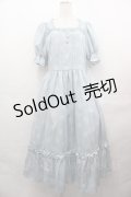 m petit by misako / NINA'S 花柄スクエアネックワンピース L サックス I-25-08-09-063-LO-OP-HD-ZI