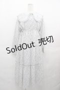 merry jenny / floralレースカラーワンピース  白Ｘ青 I-25-08-09-065-LO-OP-HD-ZI