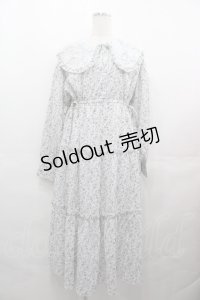 merry jenny / floralレースカラーワンピース  白Ｘ青 I-25-08-09-065-LO-OP-HD-ZI