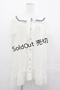 axes femme / Aラインセーラーブラウス  アイボリーＸネイビー I-25-08-09-070-AX-BL-HD-ZI