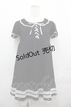 画像1: TRALALA / レース半袖ワンピース  黒Ｘ白 I-25-08-09-073-LO-OP-HD-ZI