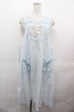 画像1: PINK HOUSE / さざ波とねこ刺繍ローンタブリエ  サックス I-25-08-09-078-LO-TO-HD-ZI (1)