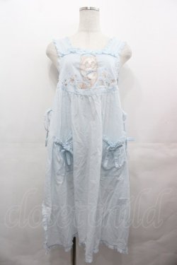 画像1: PINK HOUSE / さざ波とねこ刺繍ローンタブリエ  サックス I-25-08-09-078-LO-TO-HD-ZI