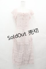 PINK HOUSE / ドットチュールロングワンピース  ピンク I-25-08-09-079-LO-OP-HD-ZI