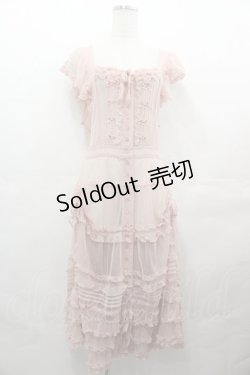 画像1: PINK HOUSE / ドットチュールロングワンピース  ピンク I-25-08-09-079-LO-OP-HD-ZI