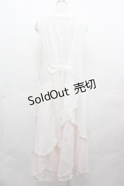 画像2: PINK HOUSE / 桜ひらり舞い散るフリルワンピース  白Ｘピンク I-25-08-09-080-LO-OP-HD-ZI