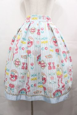 画像1: Shirley Temple / フルーツラベルプリントスカート  サックス I-25-08-09-082-ET-SK-HD-ZI