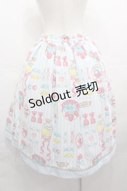 画像2: Shirley Temple / フルーツラベルプリントスカート  サックス I-25-08-09-082-ET-SK-HD-ZI