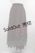 axes femme / シフォンローズチュールスカート  ワイン I-25-08-09-089-AX-SK-HD-ZI