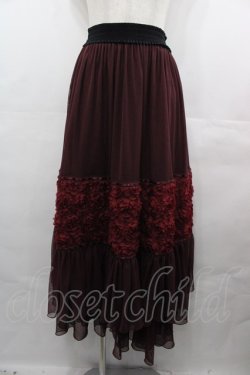 画像1: axes femme / シフォンローズチュールスカート  ワイン I-25-08-09-089-AX-SK-HD-ZI