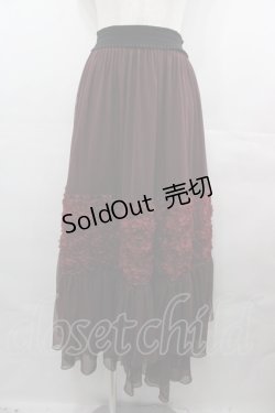 画像1: axes femme / シフォンローズチュールスカート  ワイン I-25-08-09-089-AX-SK-HD-ZI
