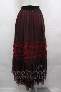 画像2: axes femme / シフォンローズチュールスカート  ワイン I-25-08-09-089-AX-SK-HD-ZI
