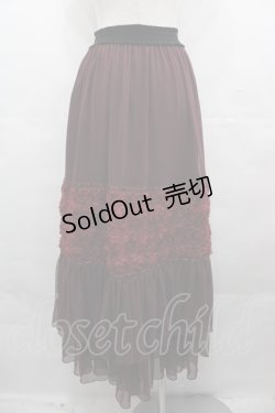 画像2: axes femme / シフォンローズチュールスカート  ワイン I-25-08-09-089-AX-SK-HD-ZI