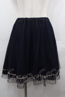 画像1: WILLSELECTION / ディズニーコラボ刺繍チュールスカート  黒 I-25-08-09-090-LO-SK-HD-ZI