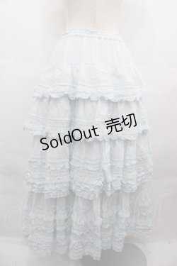 画像2: PINK HOUSE / レースフリル使いスカート  サックス I-25-08-09-097-LO-SK-HD-ZI