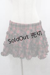 TRALALA / ナナメチェックスカパン  黒Ｘ赤チェック I-25-08-09-103-LO-PA-HD-ZI