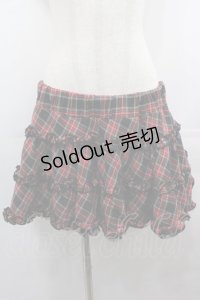 TRALALA / ナナメチェックスカパン  黒Ｘ赤チェック I-25-08-09-103-LO-PA-HD-ZI