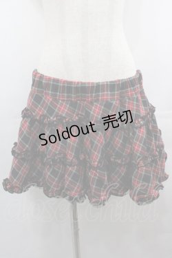 画像1: TRALALA / ナナメチェックスカパン  黒Ｘ赤チェック I-25-08-09-103-LO-PA-HD-ZI